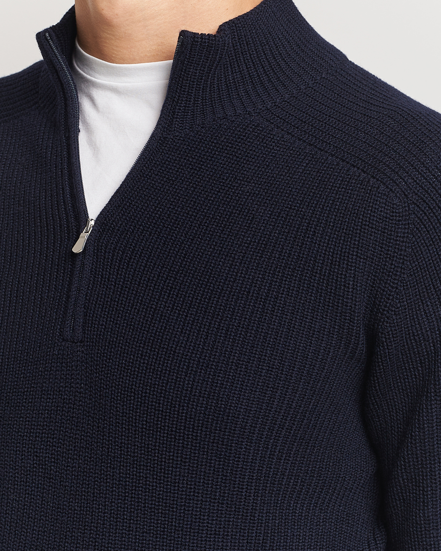 Herre | Trøjer | Gran Sasso | Rainwool Half Zip Navy