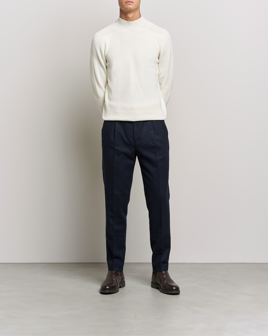 Herre | Trøjer | Gran Sasso | Rainwool Mock Neck White