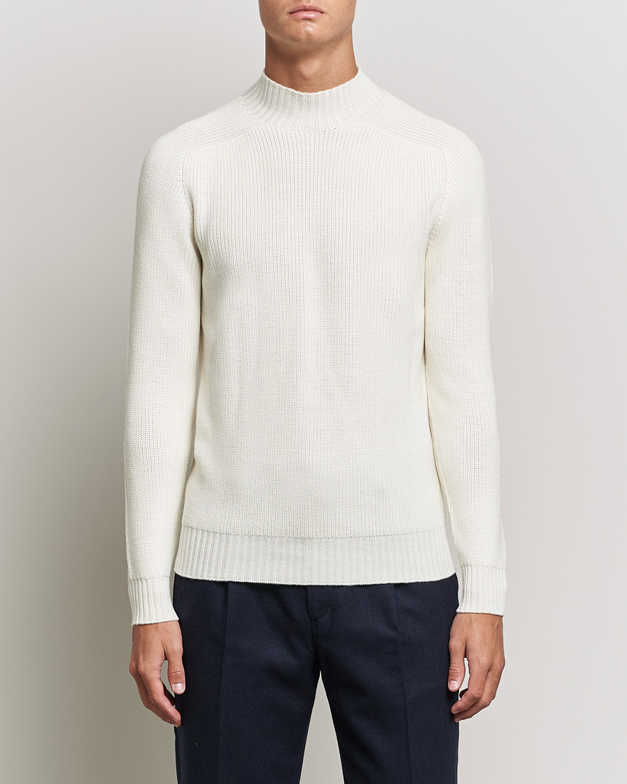 Herre | Rullekravetrøjer | Gran Sasso | Rainwool Mock Neck White