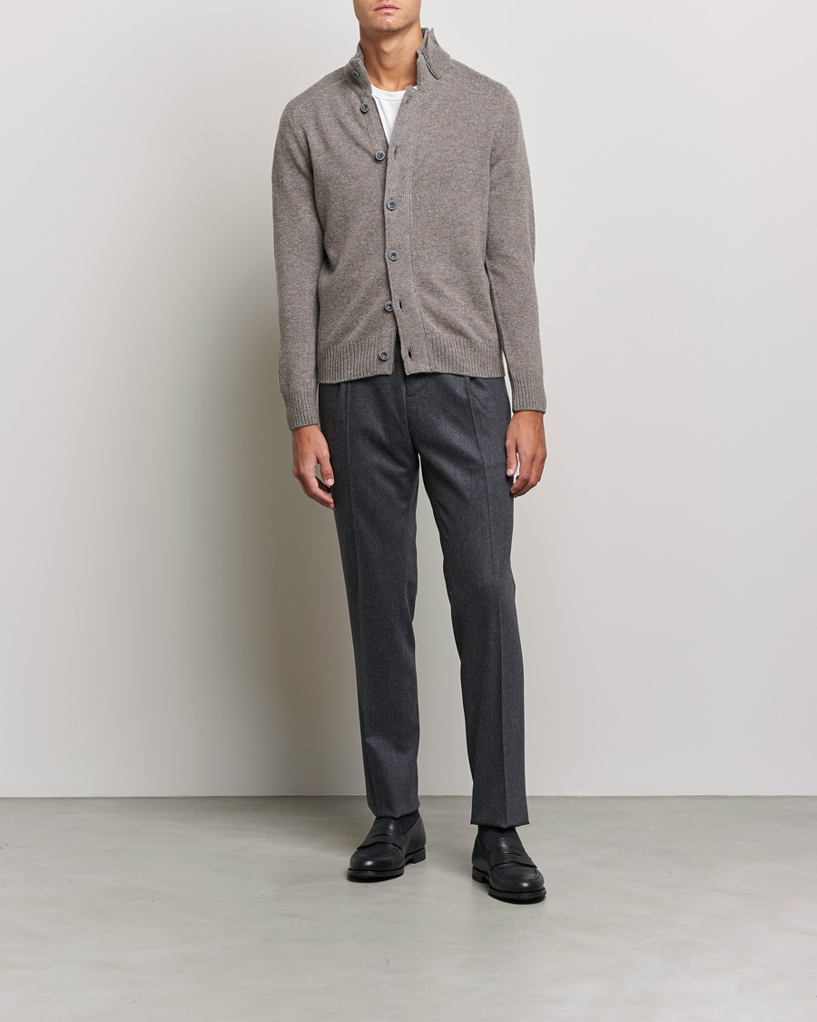 Herre | Trøjer | Gran Sasso | Heavy Wool Cardigan Light Brown