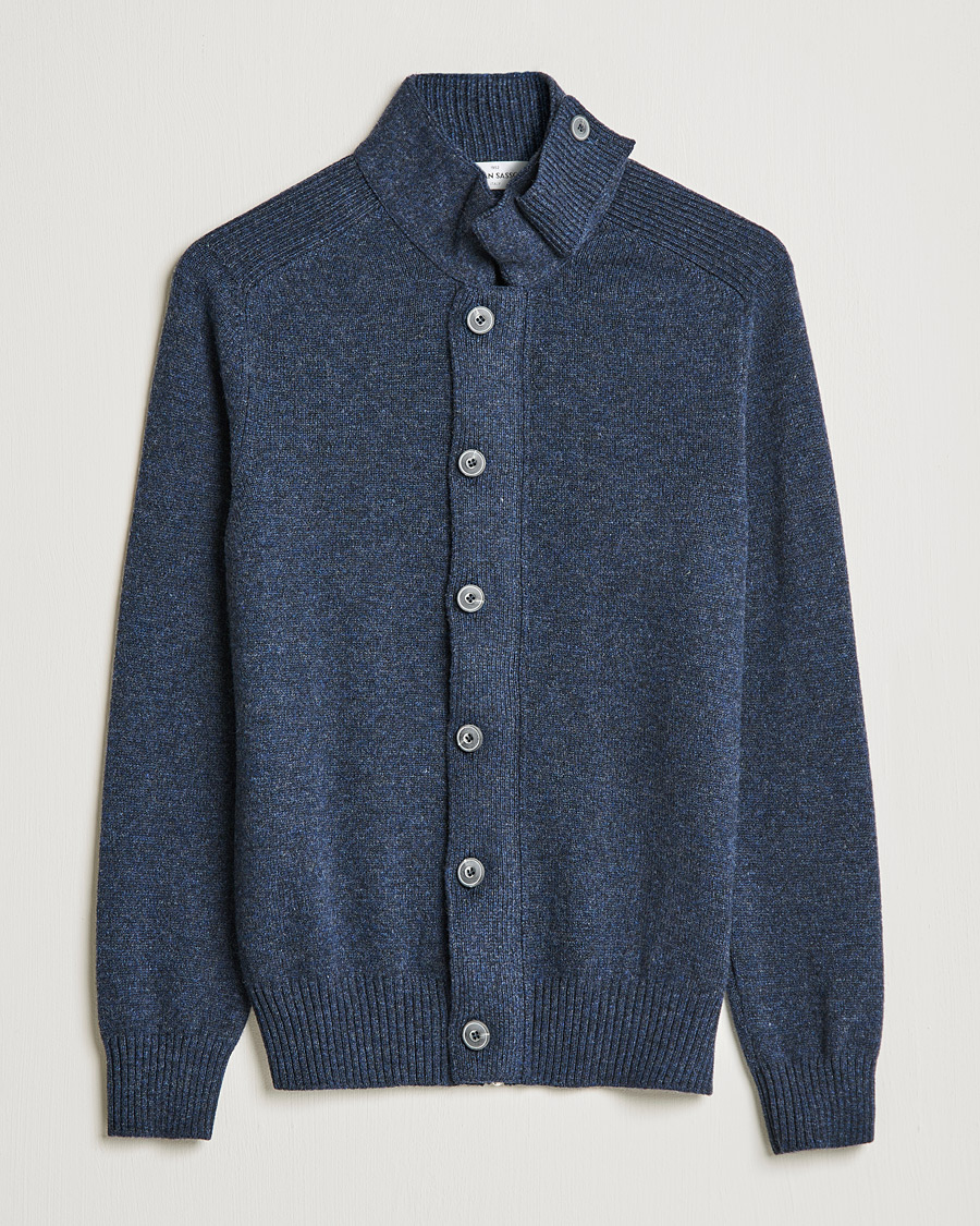 Herre | Trøjer | Gran Sasso | Heavy Wool Cardigan Navy