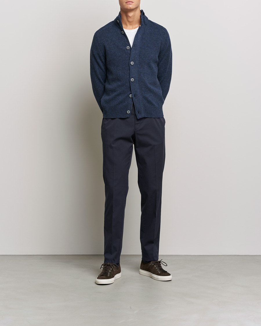 Herre | Trøjer | Gran Sasso | Heavy Wool Cardigan Navy