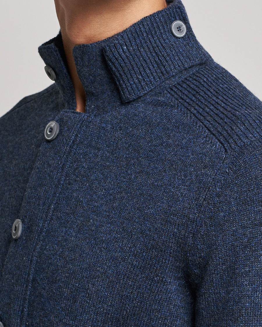 Herre | Trøjer | Gran Sasso | Heavy Wool Cardigan Navy