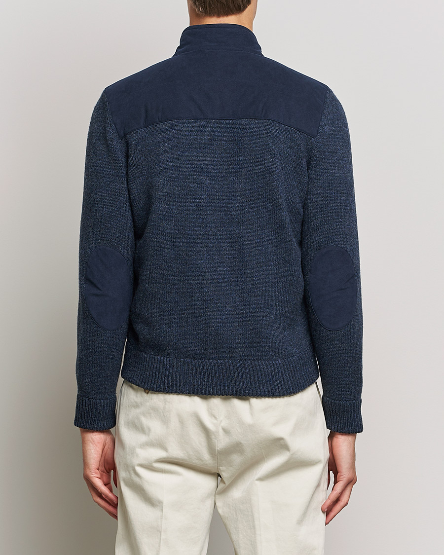 Herre | Trøjer | Gran Sasso | Wool/Alcantara Full Zip Navy
