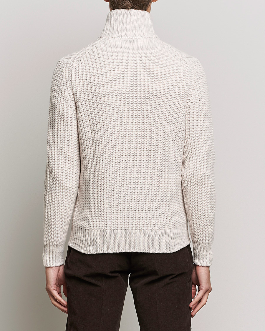 Herre | Trøjer | Gran Sasso | Heavy Wool/Cashmere Full Zip Beige
