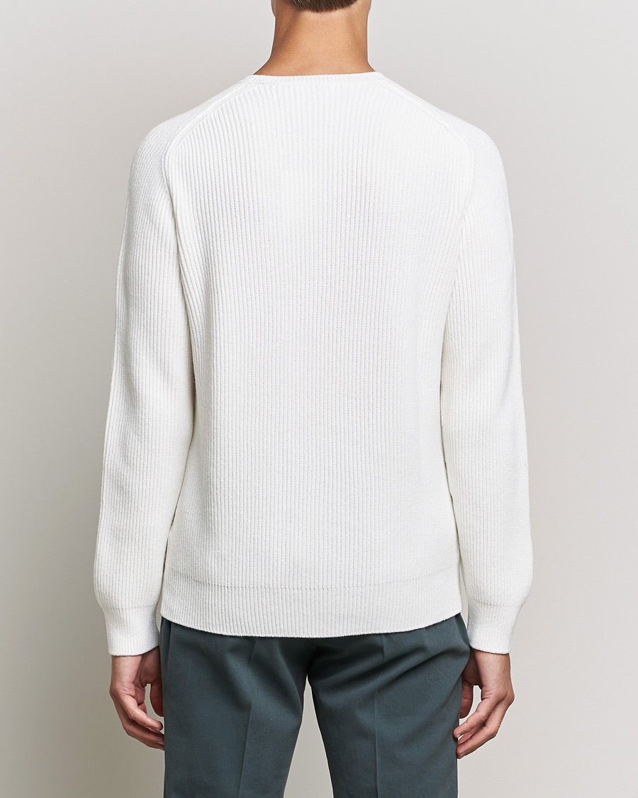 Herre | Trøjer | Gran Sasso | Knitted Wool/Cashmere Structure Crewneck Off White