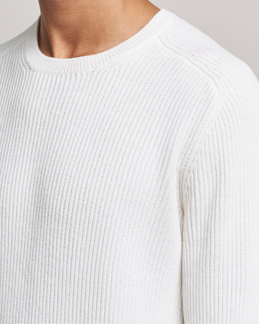Herre | Trøjer | Gran Sasso | Knitted Wool/Cashmere Structure Crewneck Off White