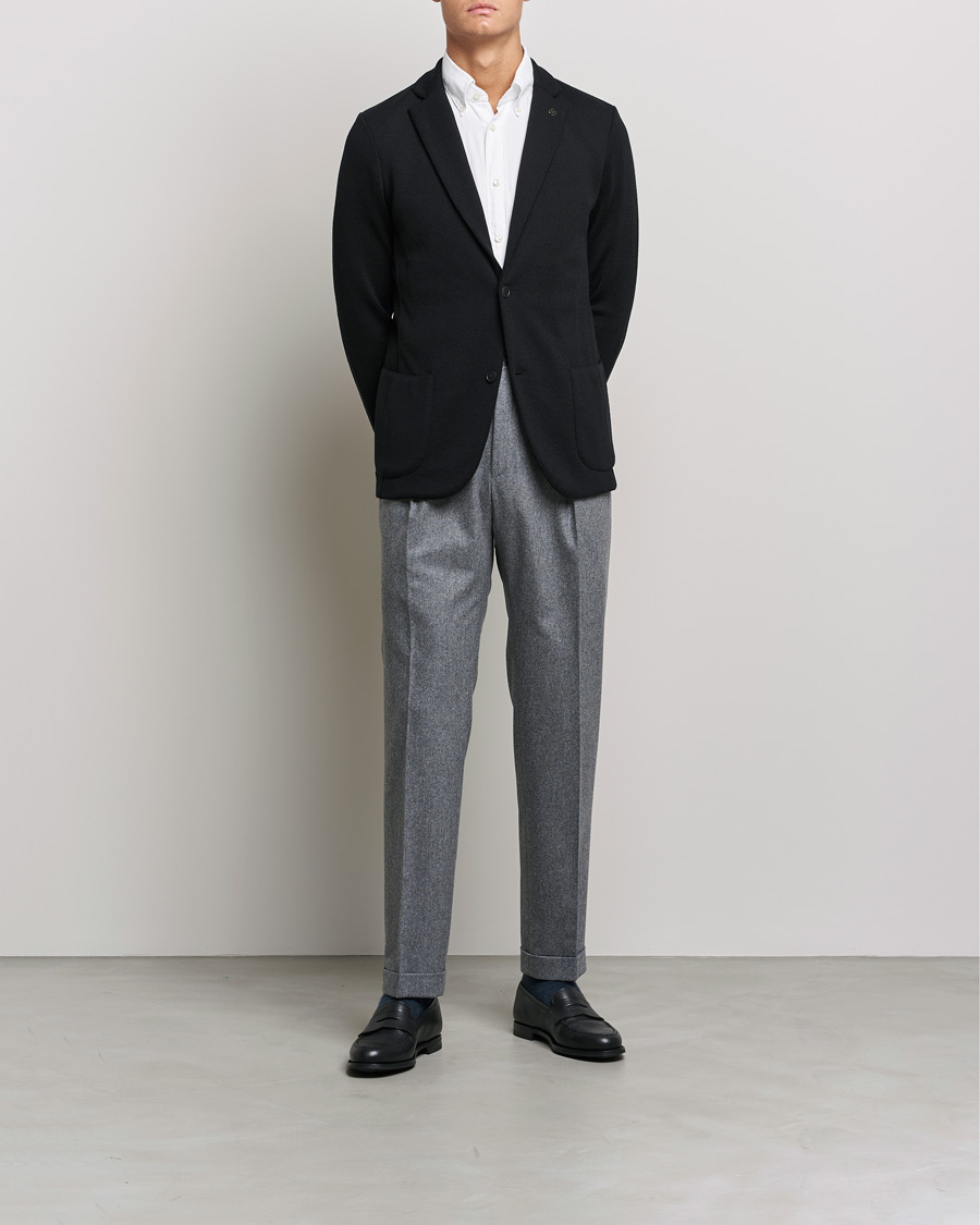 Herre | Blazere & jakker | Gran Sasso | Travel Wool Knitted Jacket Black