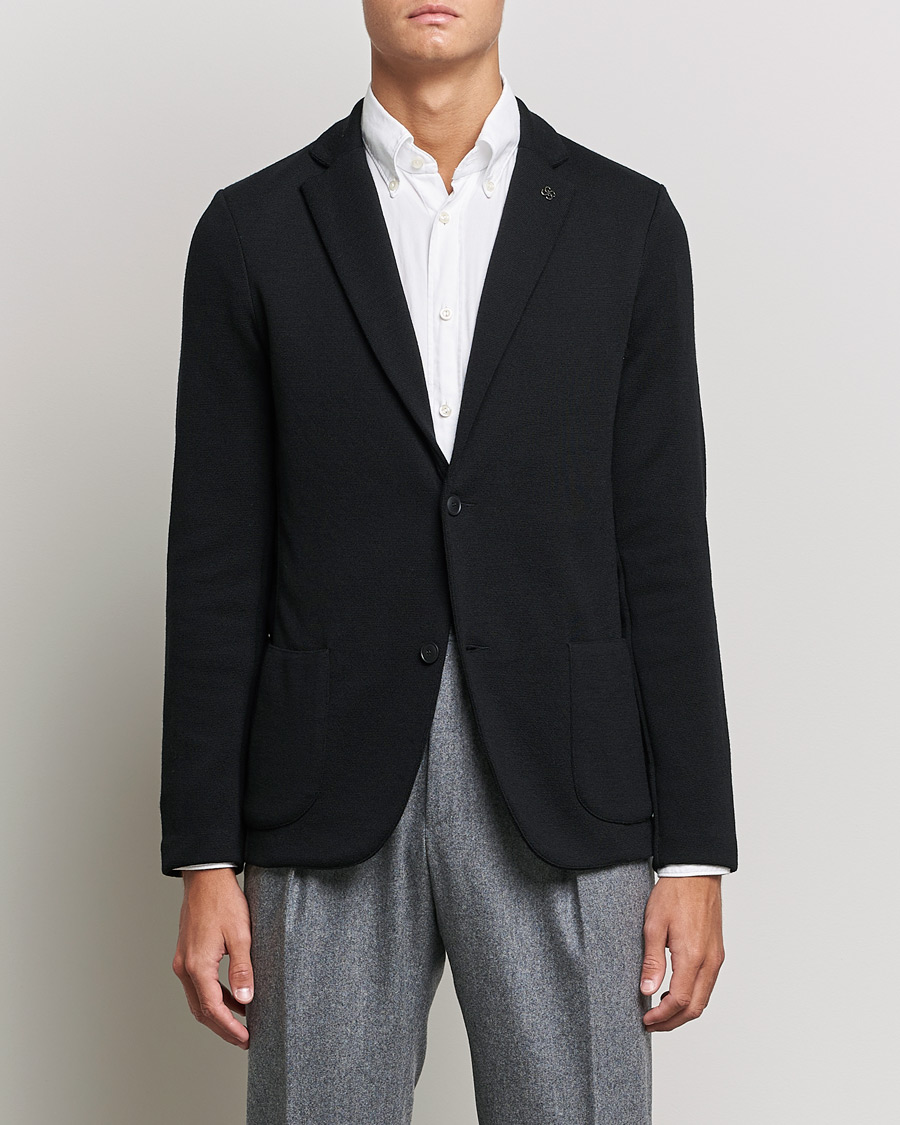 Herre | Blazere & jakker | Gran Sasso | Travel Wool Knitted Jacket Black