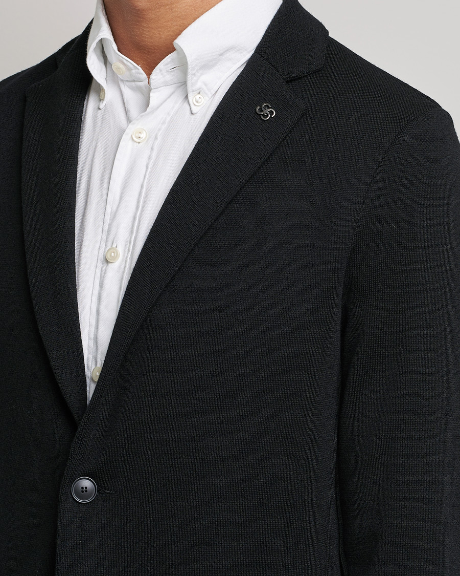 Herre | Blazere & jakker | Gran Sasso | Travel Wool Knitted Jacket Black