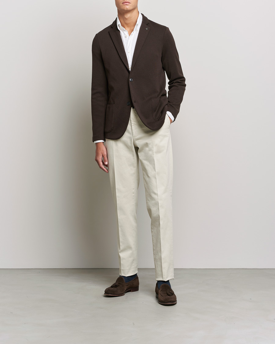 Herre | Blazere & jakker | Gran Sasso | Travel Wool Knitted Jacket Brown