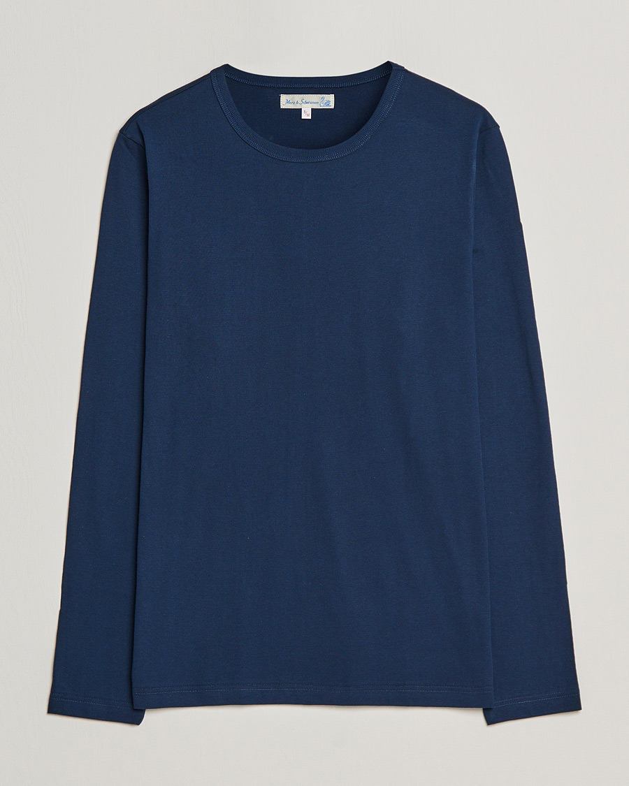Herre | T-Shirts | Merz b. Schwanen | 1950s Classic Loopwheeled Longsleeve Tee Ink