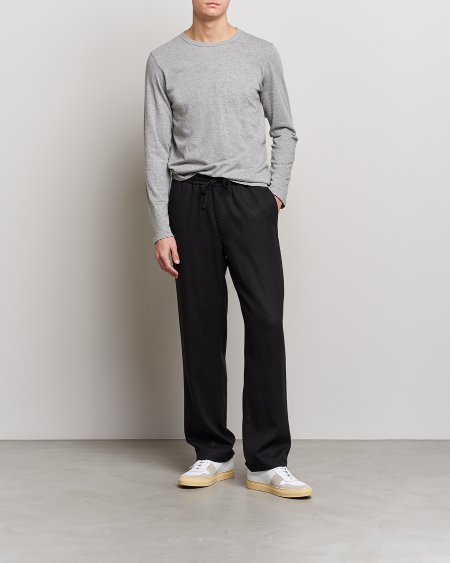 Herre | T-Shirts | Merz b. Schwanen | 1950s Classic Loopwheeled Longsleeve Tee Grey Marl