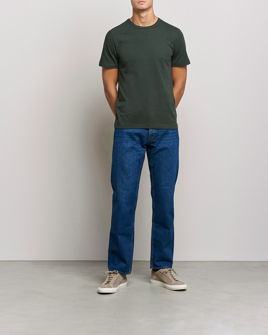 Herre | T-Shirts | Merz b. Schwanen | Relaxed Loopwheeled Sturdy Tee Forest