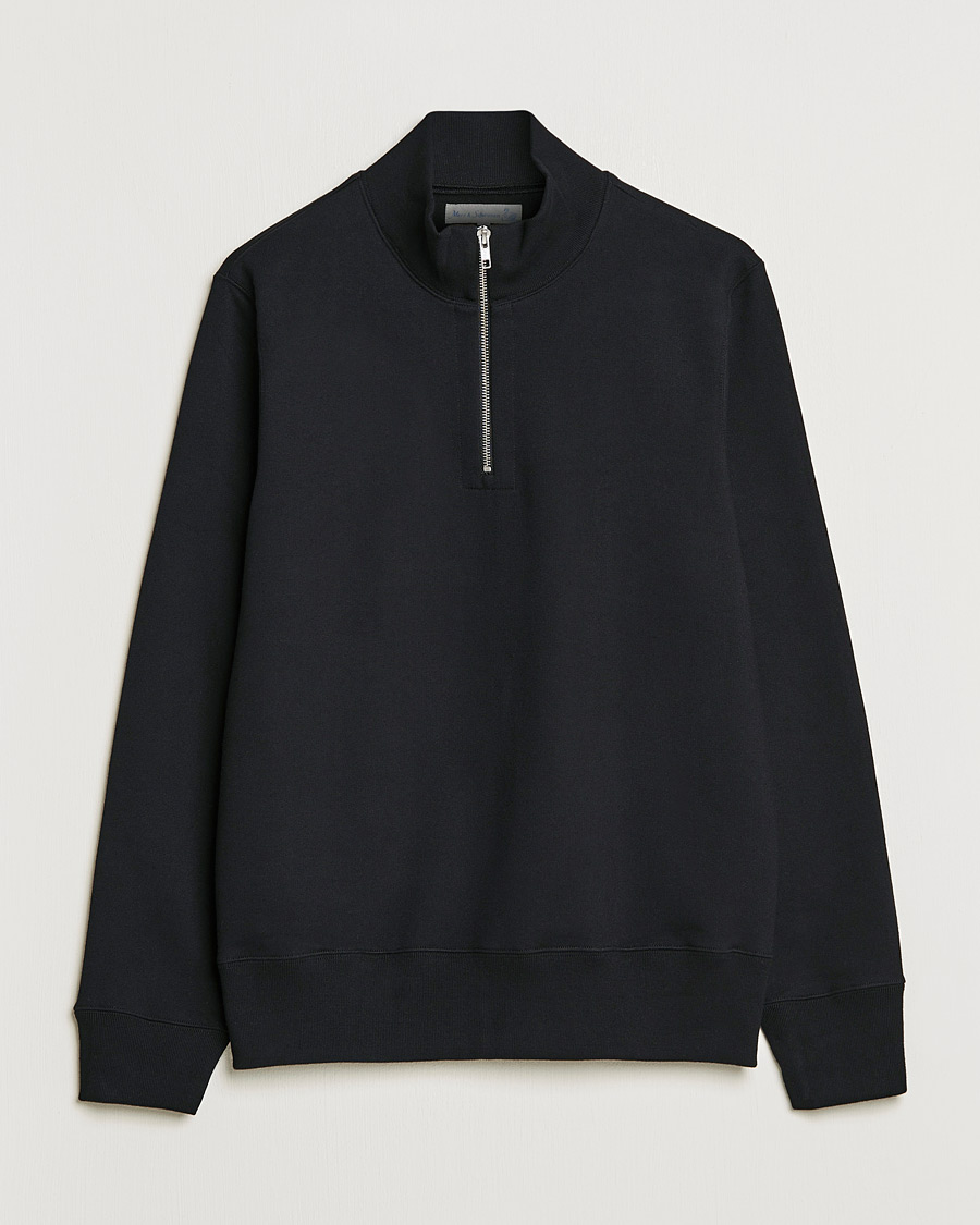 Herre | Trøjer | Merz b. Schwanen | Organic Cotton Half Zip Sweat Black