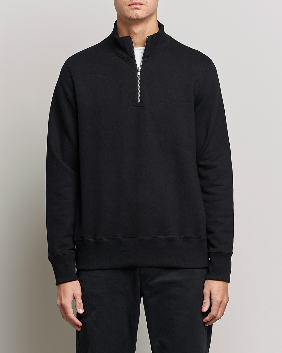 Herre | Tøj | Merz b. Schwanen | Organic Cotton Half Zip Sweat Black