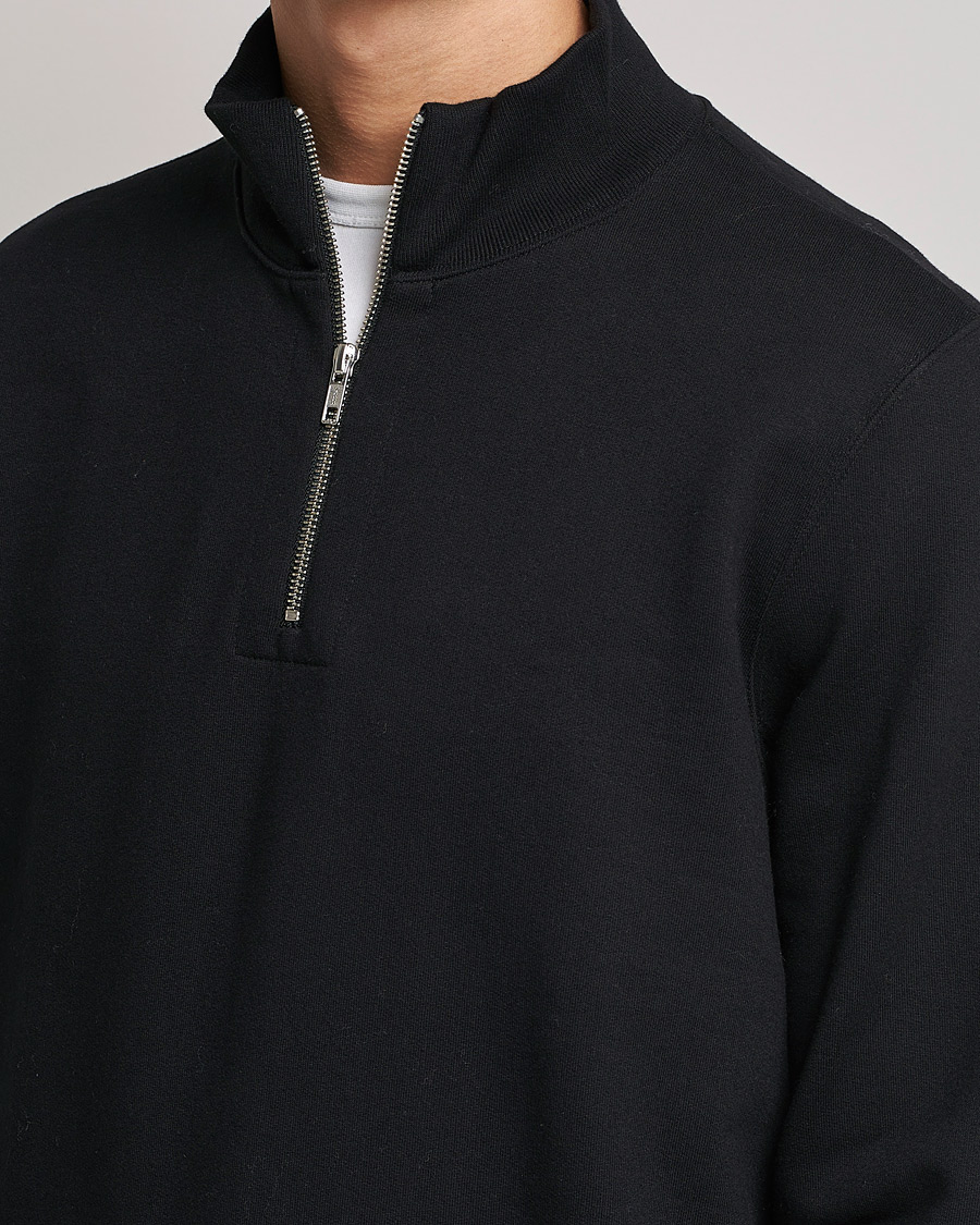 Herre | Trøjer | Merz b. Schwanen | Organic Cotton Half Zip Sweat Black