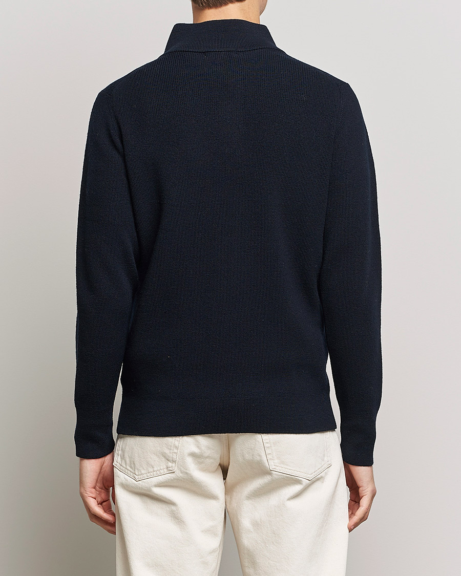 Herre | Trøjer | Merz b. Schwanen | Merino Wool Half Zip Dark Navy
