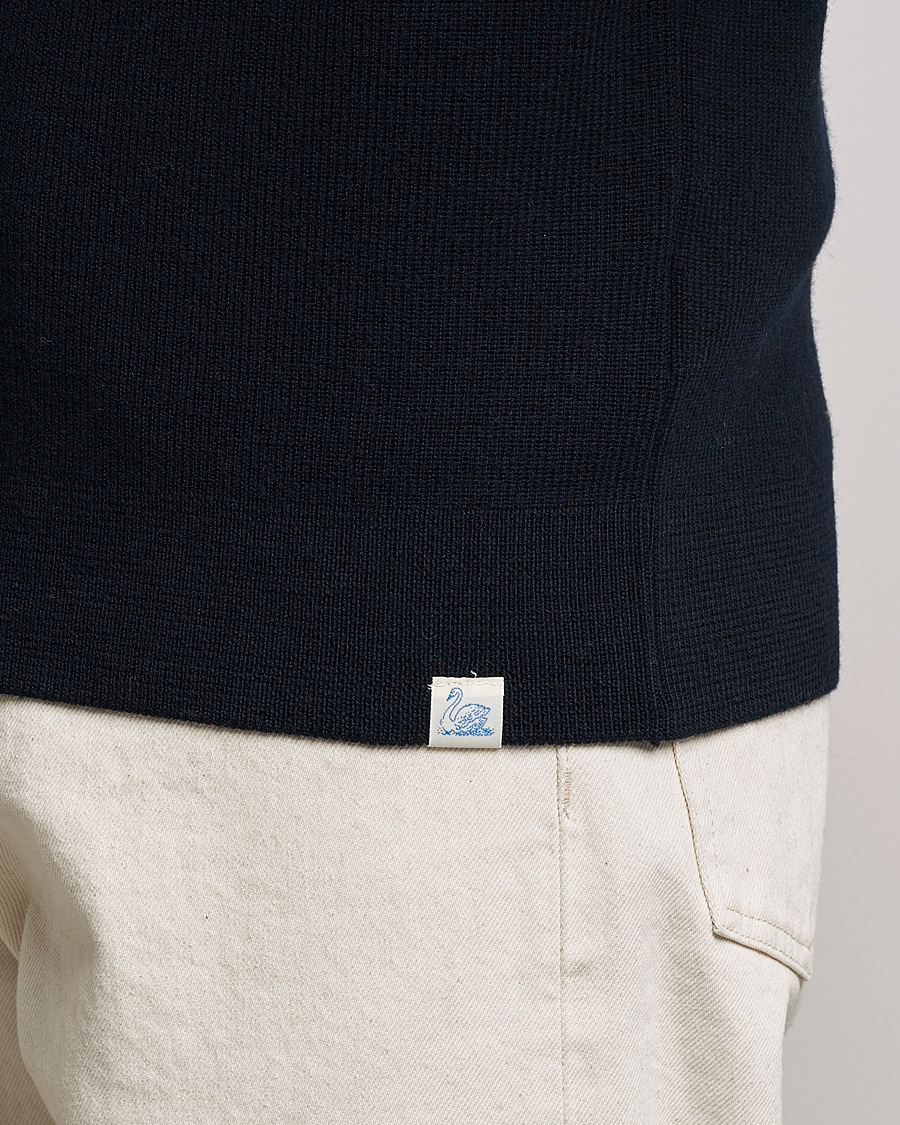 Herre | Trøjer | Merz b. Schwanen | Merino Wool Half Zip Dark Navy