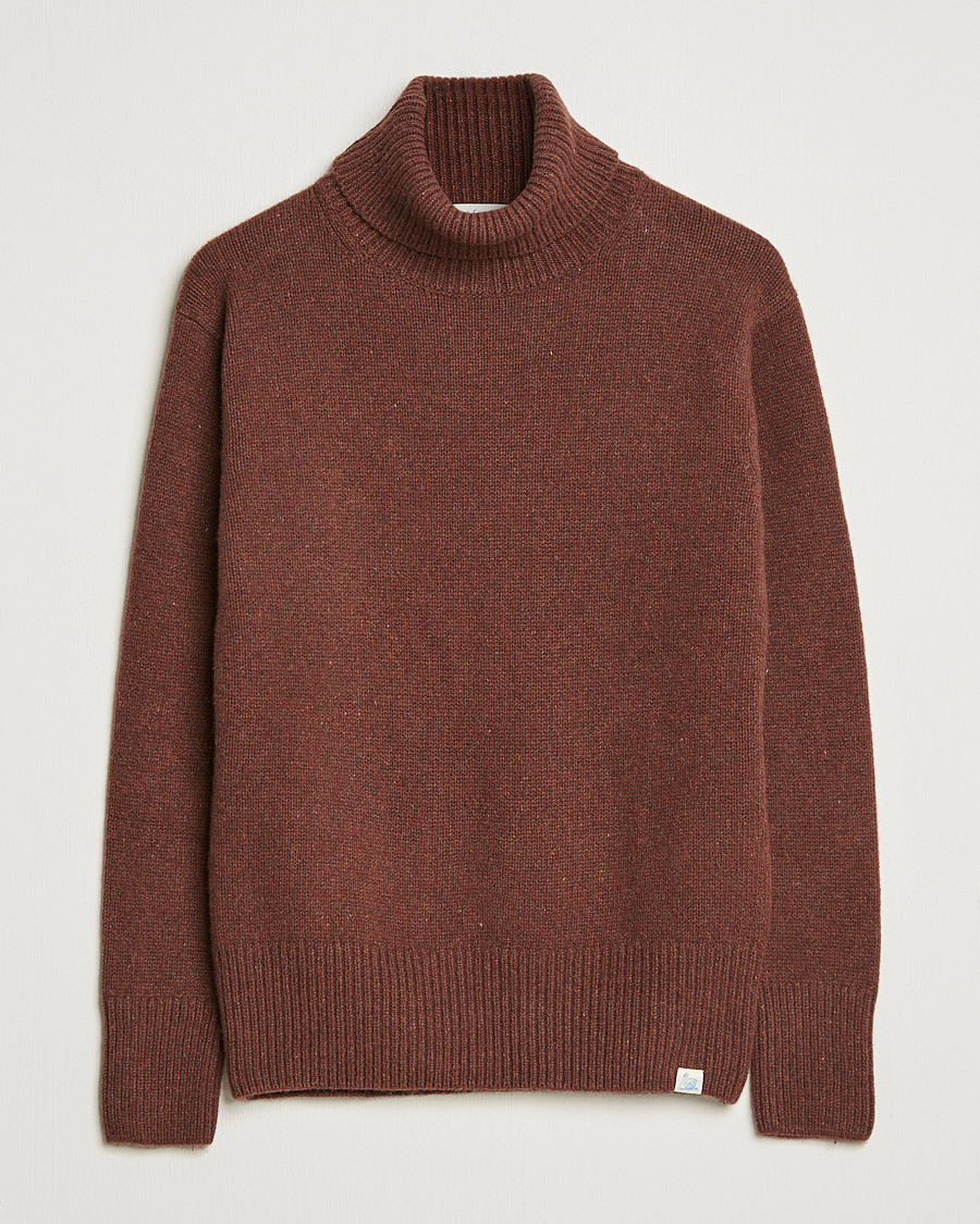 Herre | Trøjer | Merz b. Schwanen | Cashmere/Merino Rollneck Chestnut