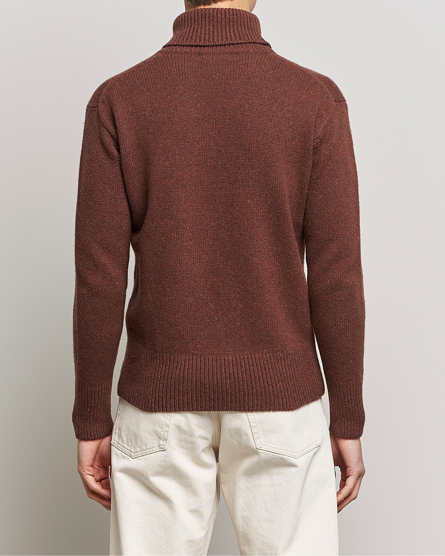 Herre | Trøjer | Merz b. Schwanen | Cashmere/Merino Rollneck Chestnut