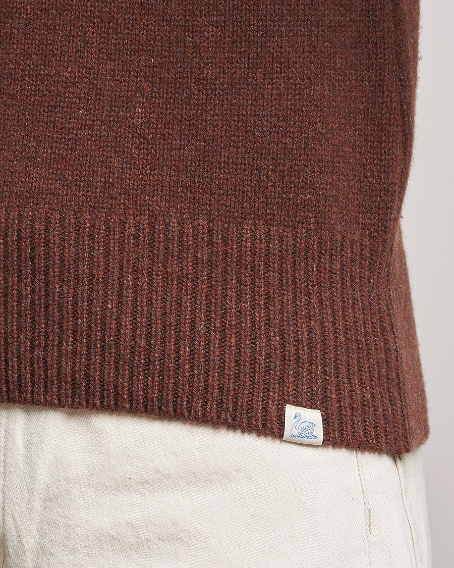 Herre | Trøjer | Merz b. Schwanen | Cashmere/Merino Rollneck Chestnut
