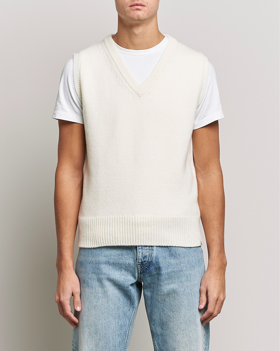 Herre | Trøjer | Merz b. Schwanen | Cashmere/Merino Vest Nature