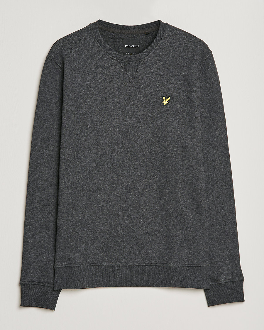 Herre | Trøjer | Lyle & Scott | Organic Cotton Crew Neck Charcoal Marl