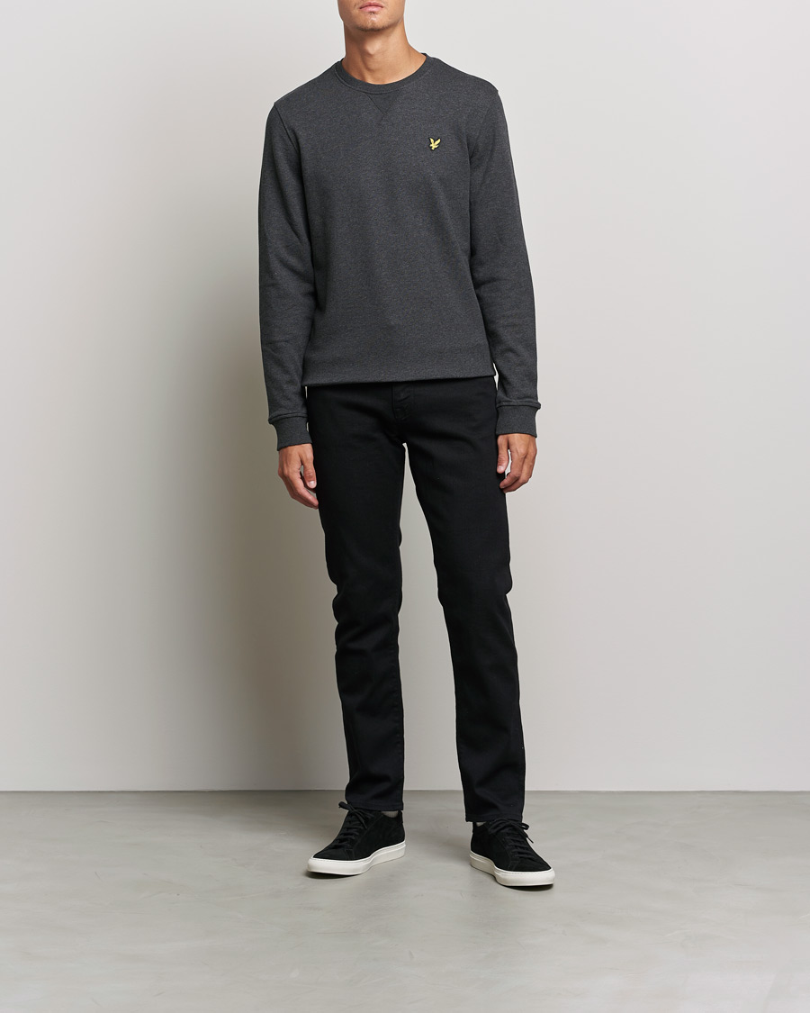 Herre | Trøjer | Lyle & Scott | Organic Cotton Crew Neck Charcoal Marl