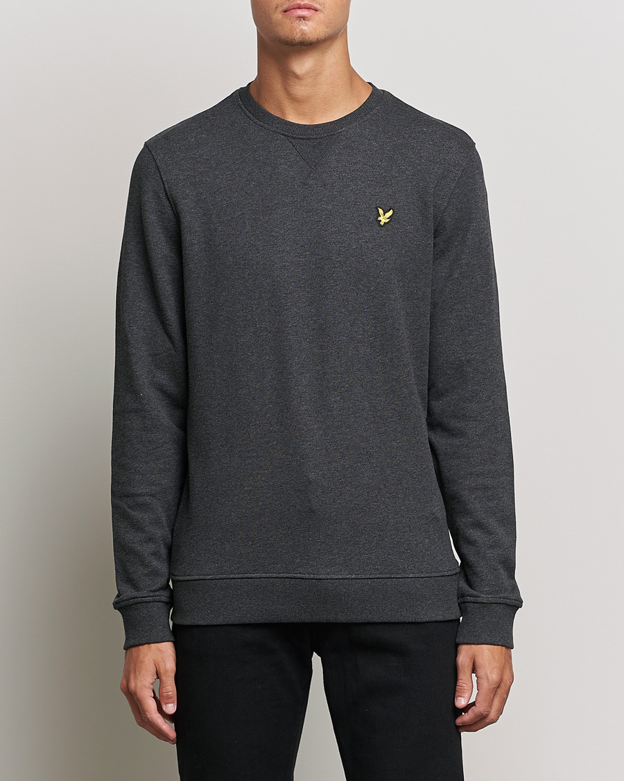 Herre | Trøjer | Lyle & Scott | Organic Cotton Crew Neck Charcoal Marl