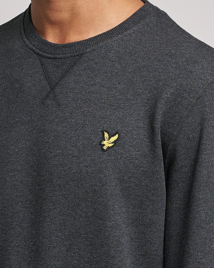 Herre | Trøjer | Lyle & Scott | Organic Cotton Crew Neck Charcoal Marl