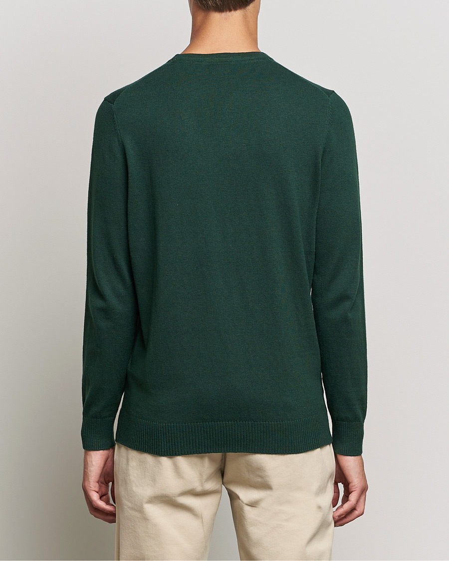 Herre | Trøjer | Lyle & Scott | Crew Neck Cotton/Merino Jumper Dark Green