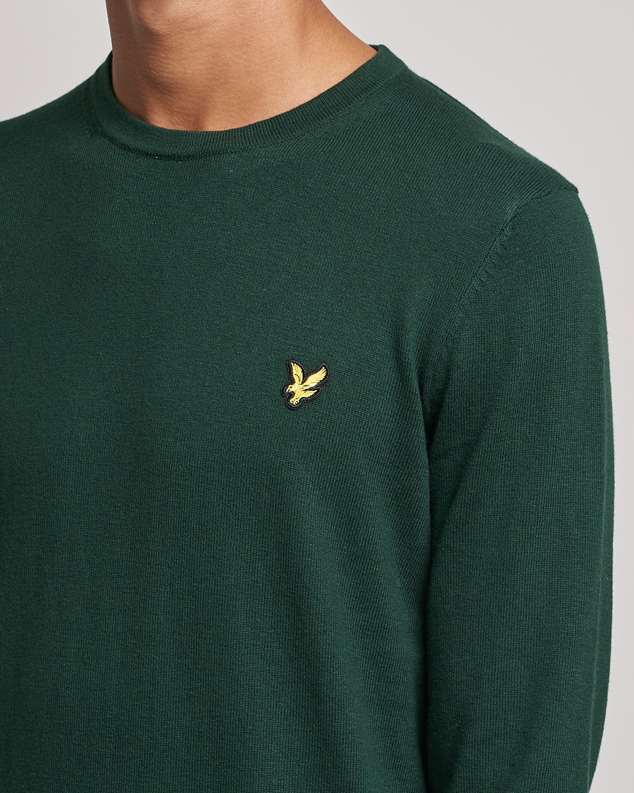 Herre | Trøjer | Lyle & Scott | Crew Neck Cotton/Merino Jumper Dark Green