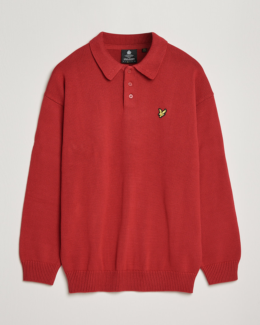 Herre | Trøjer | Lyle & Scott | Blousson Knitted Polo Tunnel Red