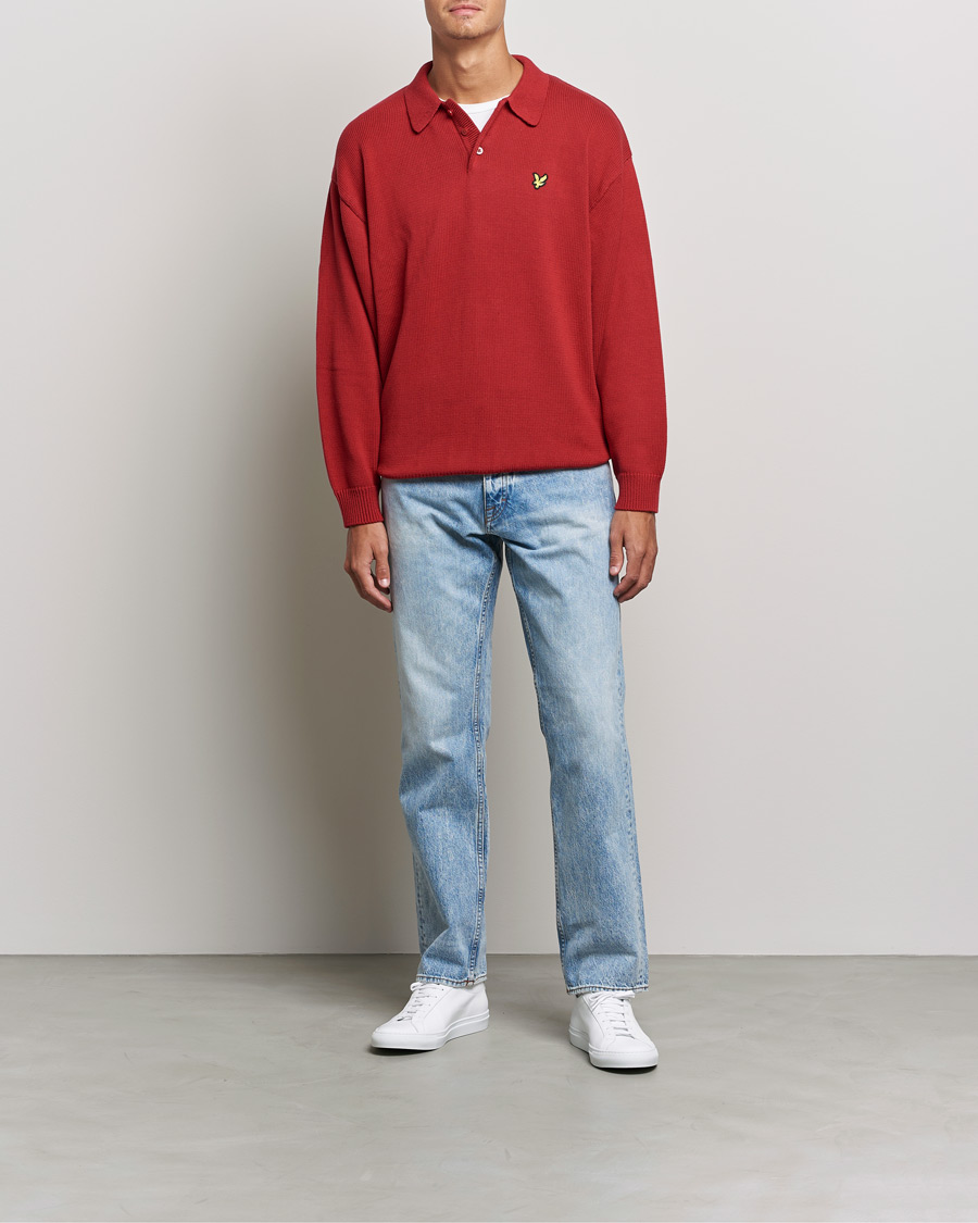 Herre | Trøjer | Lyle & Scott | Blousson Knitted Polo Tunnel Red