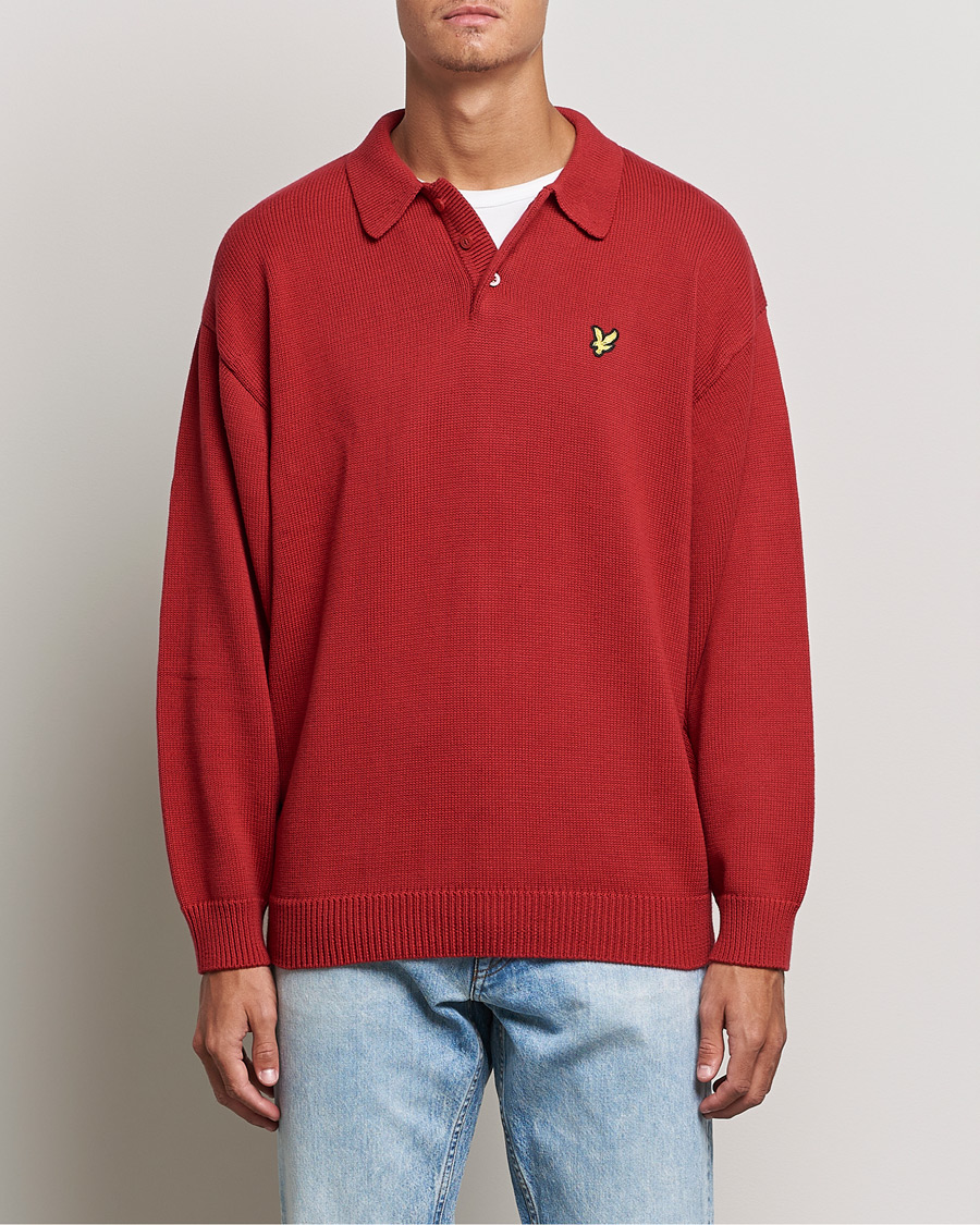 Herre | Trøjer | Lyle & Scott | Blousson Knitted Polo Tunnel Red