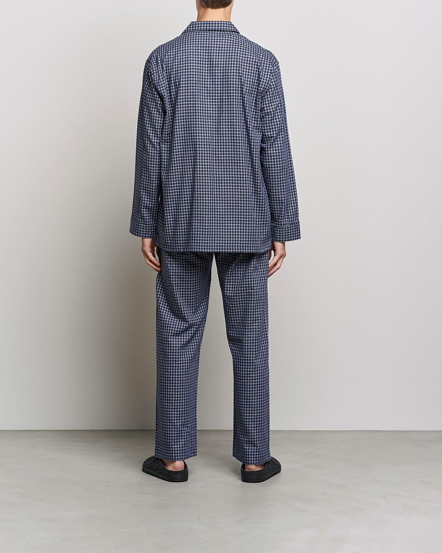 Herre | Afdelinger | Derek Rose | Checked Cotton Pyjama Set Navy