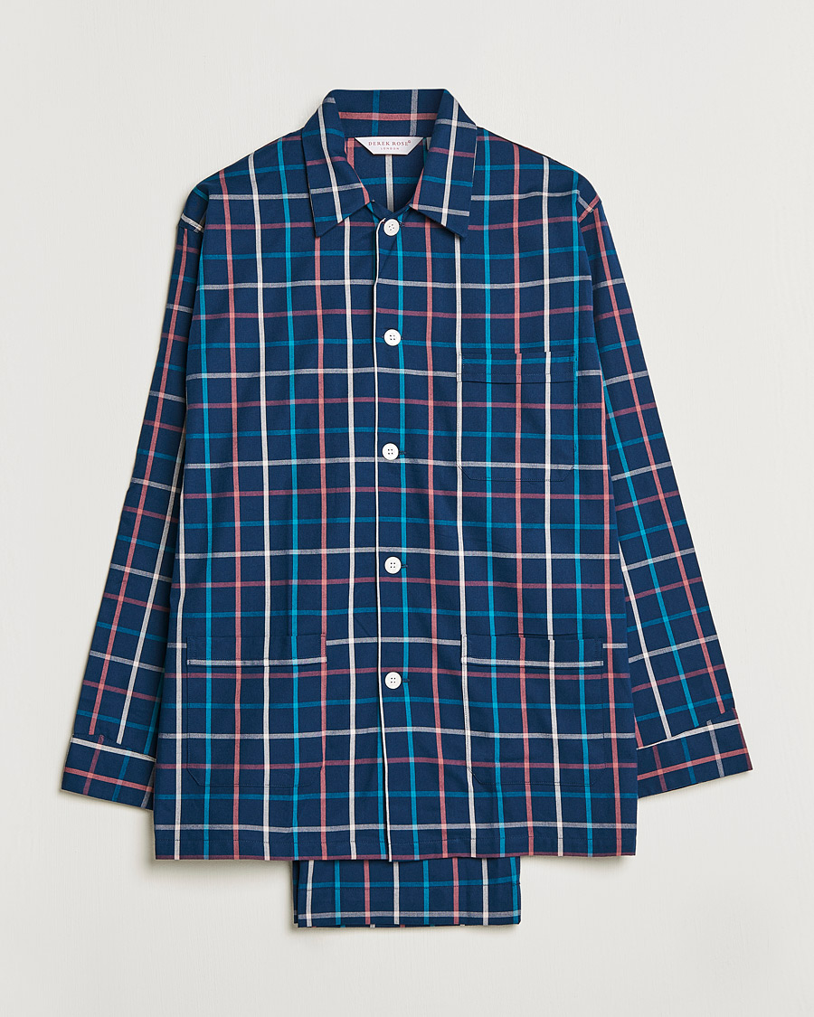 Herre | Pyjamas & Morgenkåber | Derek Rose | Checked Cotton Pyjama Set Multi