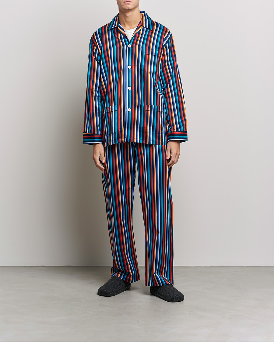 Herre | Pyjamas & Morgenkåber | Derek Rose | Striped Cotton Pyjama Set Multi