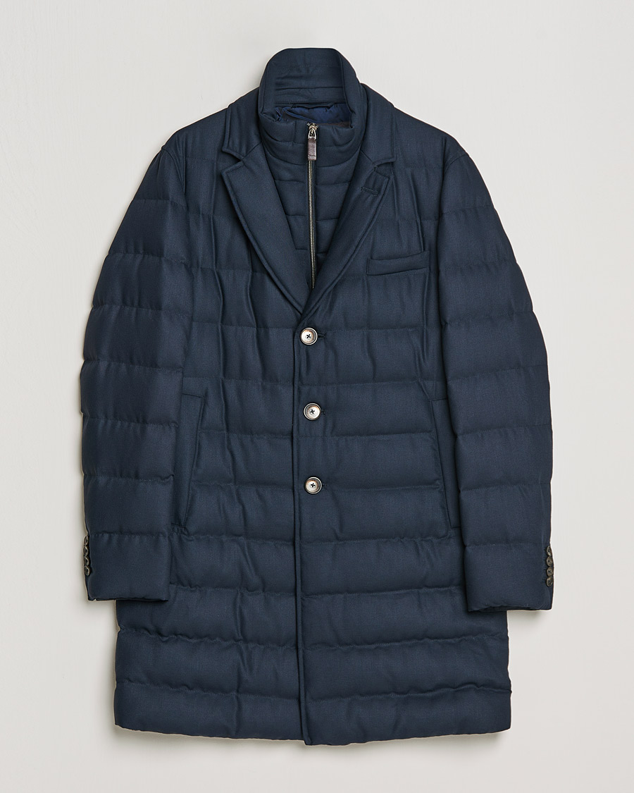 Herre | Jakker | Herno | Flannel Down Coat Navy