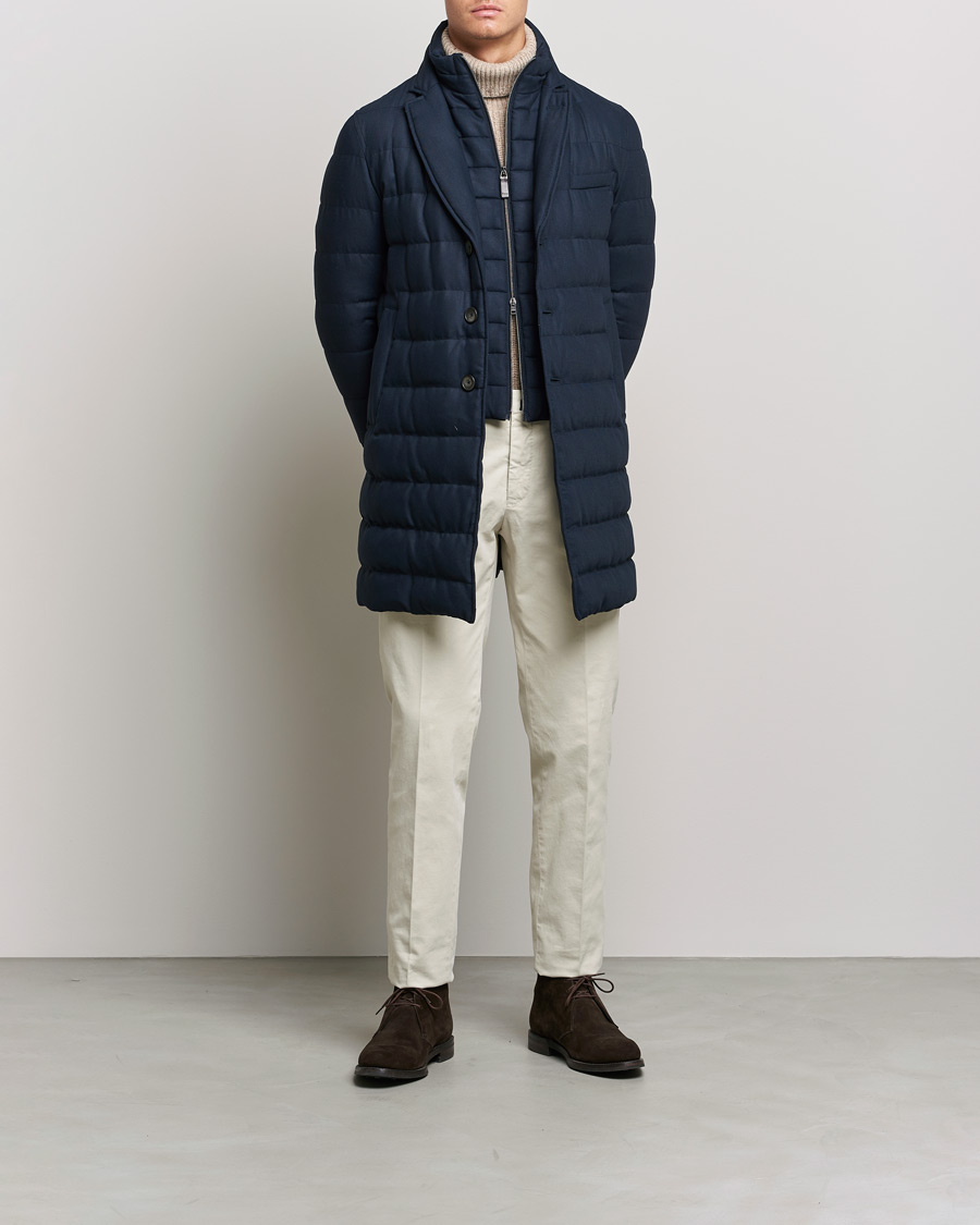 Herre | Jakker | Herno | Flannel Down Coat Navy