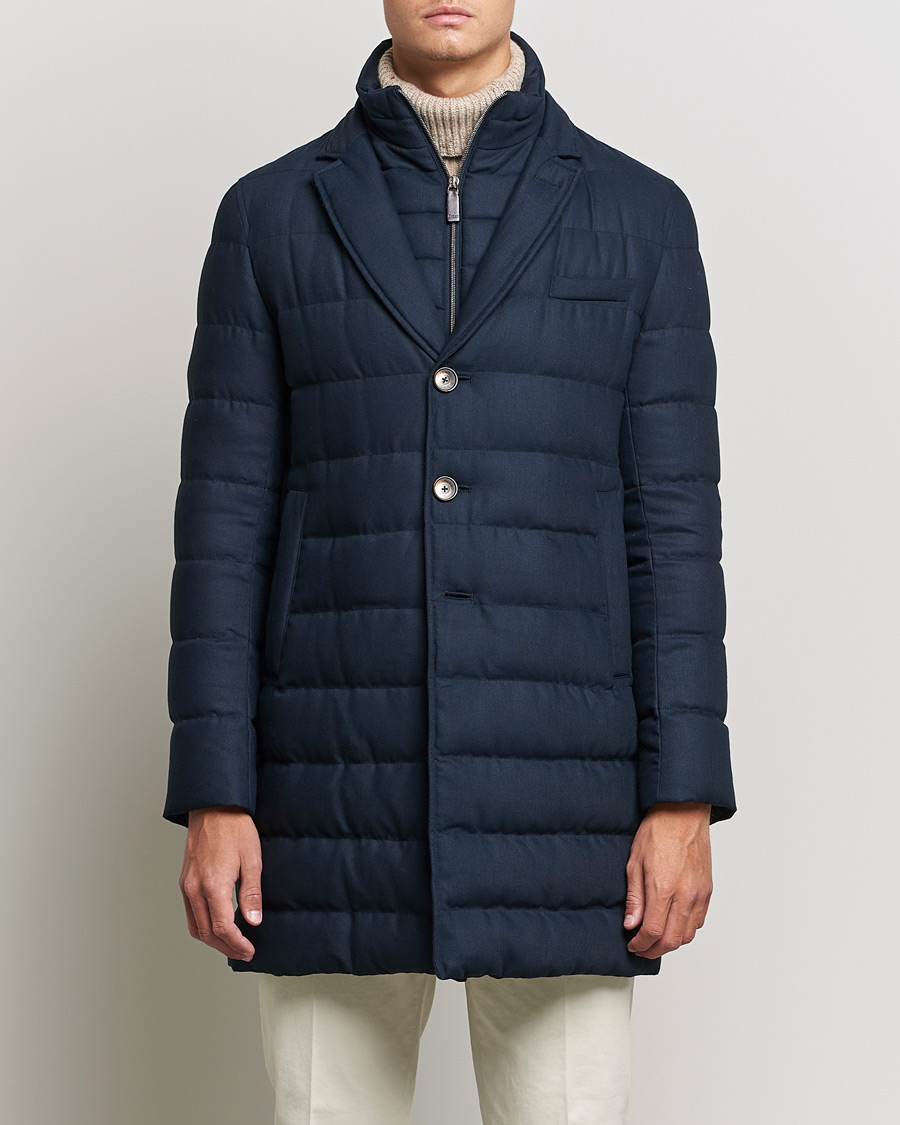 Herre | Jakker | Herno | Flannel Down Coat Navy