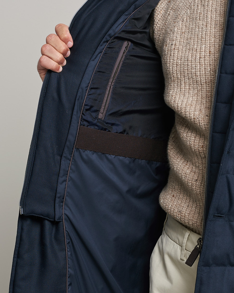 Herre | Jakker | Herno | Flannel Down Coat Navy