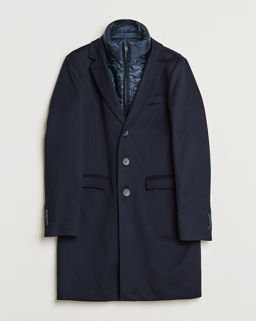 Herre | Jakker | Herno | Cashmere Zip Coat Navy