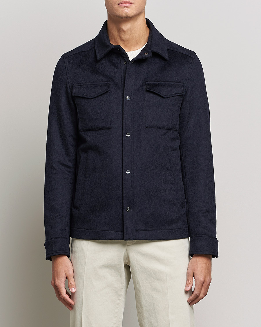 Herre | Shirt Jackets | Herno | Cashmere Overshirt Navy