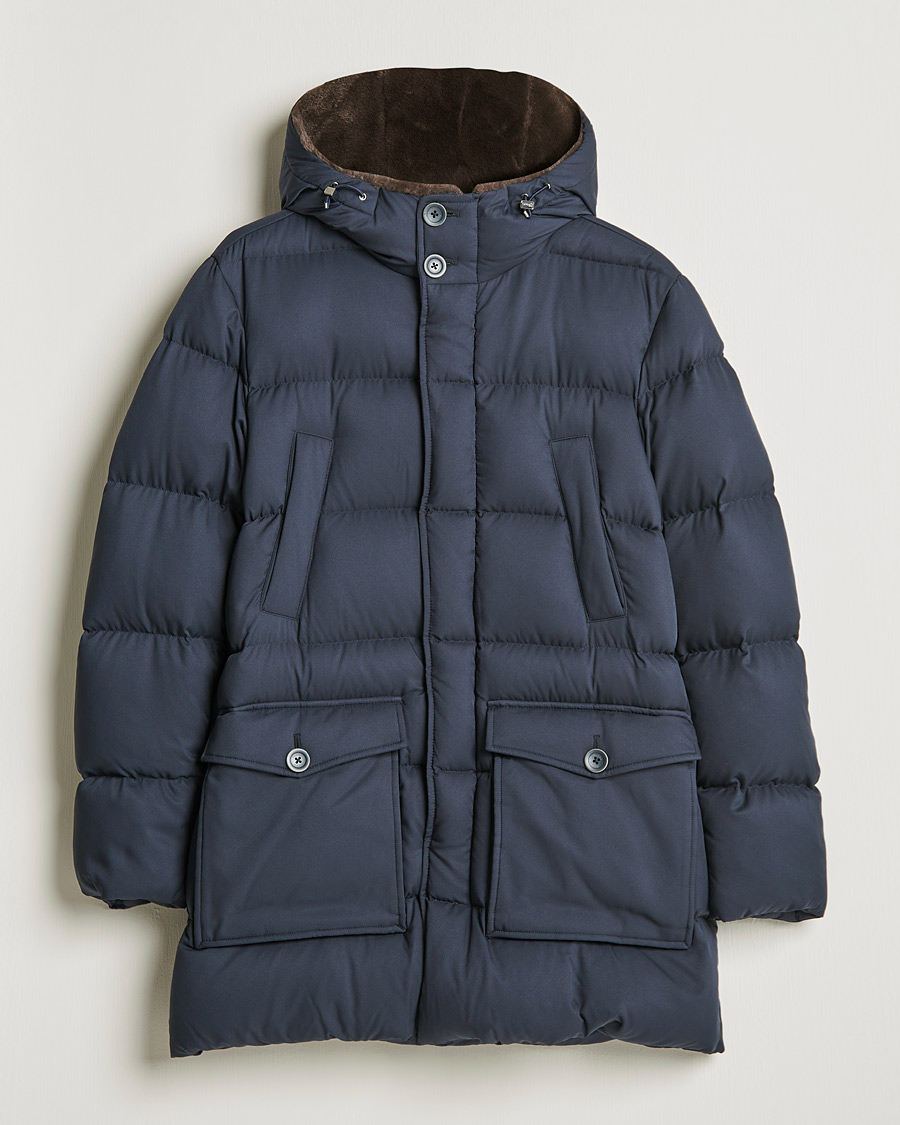 Herre | Jakker | Herno | Faux Fur Down Parka Navy
