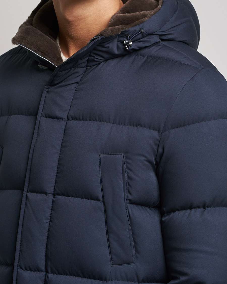 Herre | Jakker | Herno | Faux Fur Down Parka Navy