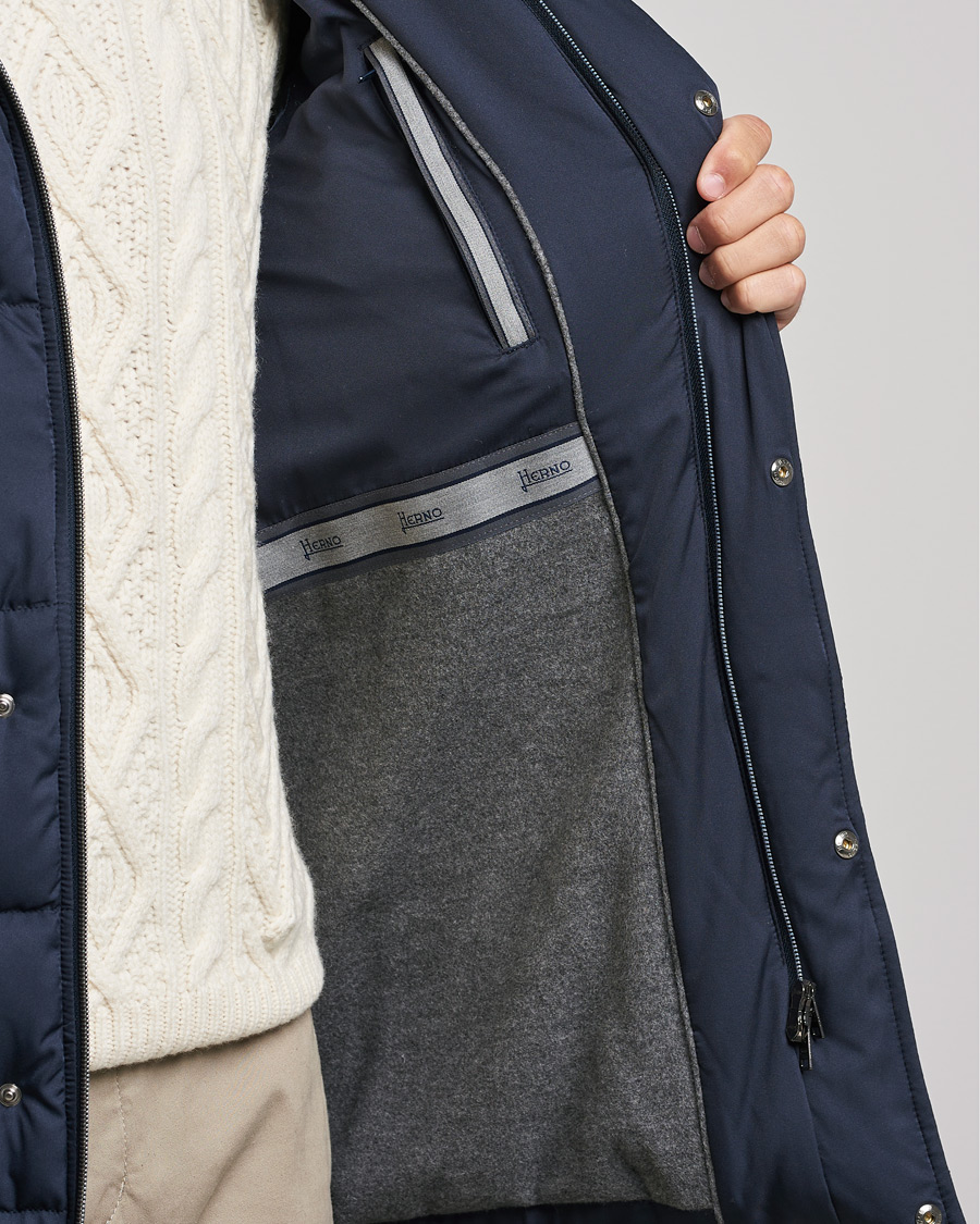 Herre | Jakker | Herno | Faux Fur Down Parka Navy