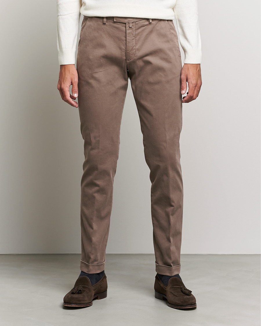 Herre | Bukser | Briglia 1949 | Slim Fit Cotton Stretch Chino Taupe