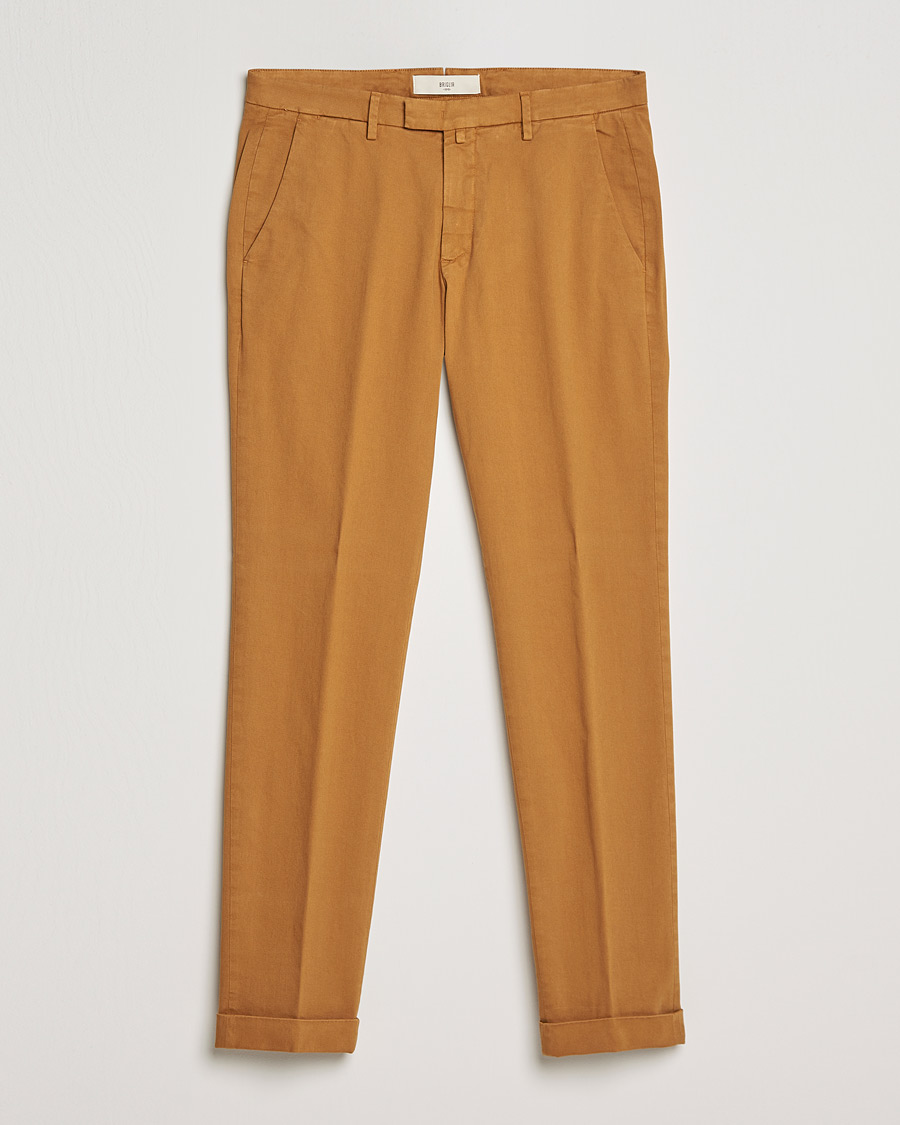 Herre | Bukser | Briglia 1949 | Slim Fit Cotton Stretch Chino Golden Brown